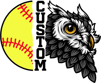 (145-1L-60) Owl Split Mascot Softball