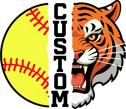 (145-1L-61) Tiger Split Mascot Softball