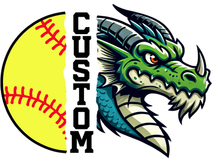 (145-1L-62) Dragon Split Mascot Softball