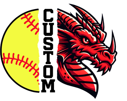 (145-1L-63) Dragon Split Mascot Softball