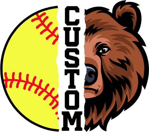 (145-1L-69) Bear Split Mascot Softball