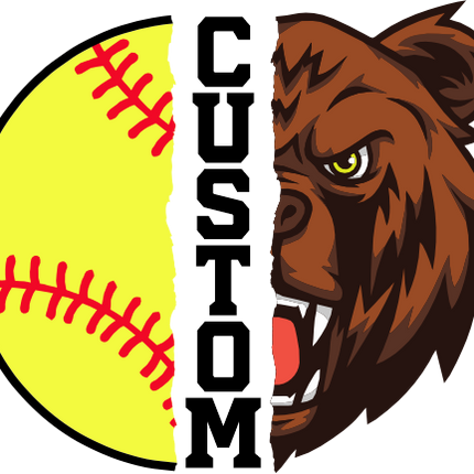 (145-1L-70) Bear Split Mascot Softball