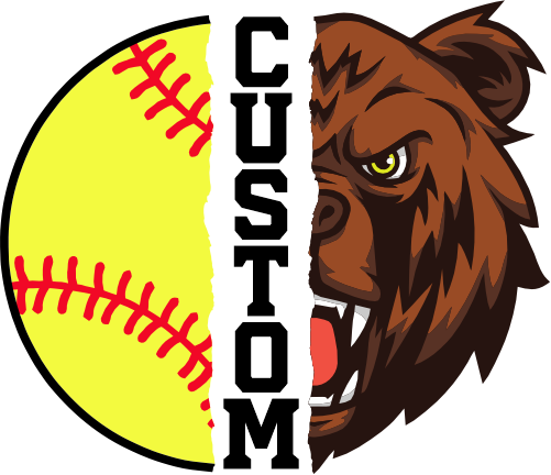 (145-1L-70) Bear Split Mascot Softball