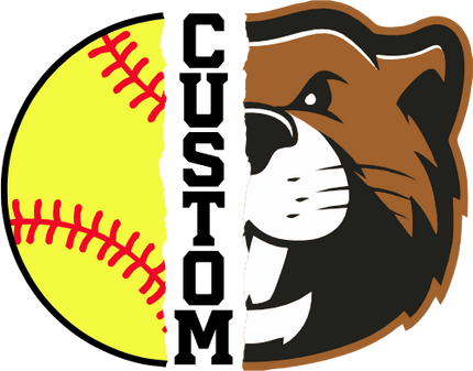 (145-1L-73) Beaver Split Mascot Softball