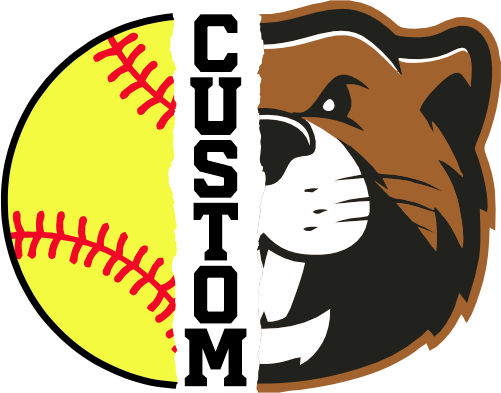 (145-1L-73) Beaver Split Mascot Softball