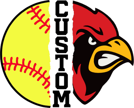 (145-1L-75) Cardinal Split Mascot Softball