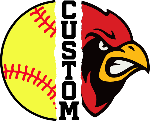 (145-1L-75) Cardinal Split Mascot Softball