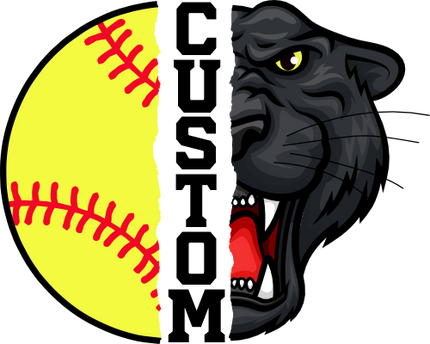 (145-1L-01) Panther Split Mascot Softball