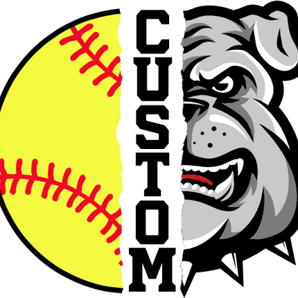 (145-1L-02) Bulldog Split Mascot Softball