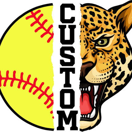 (145-1L-04) Leopard Split Mascot Softball