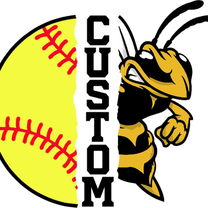 (145-1L-05) Yellow Jacket Split Mascot Softball