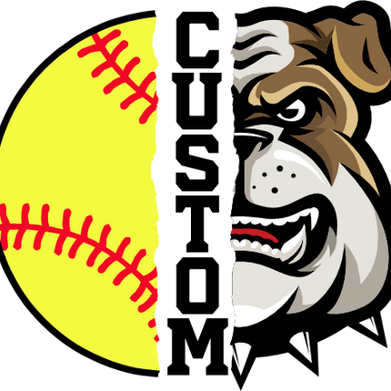 (145-1L-07) Bulldog Split Mascot Softball