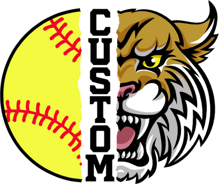 (145-1L-11) Wildcat Split Mascot Softball
