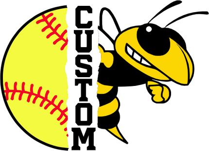 (145-1L-14-1) Yellow Jacket Split Mascot Softball