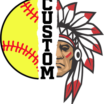 (145-1L-15-1) Native American Split Mascot Softball
