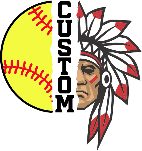 (145-1L-15-1) Native American Split Mascot Softball