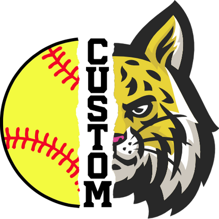 (145-1L-16) Wildcat Split Mascot Softball