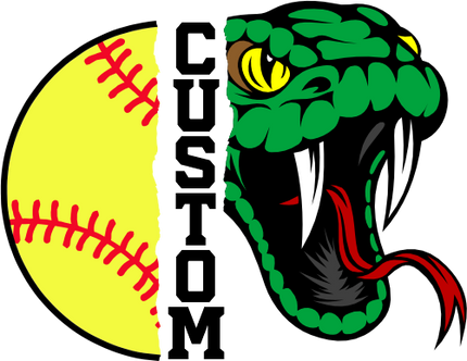 (145-1L-17) Snake Split Mascot Softball