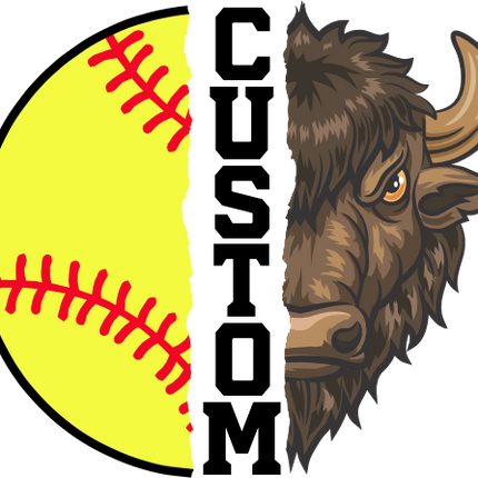 (145-1L-18) Buffalo Split Mascot Softball