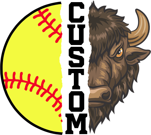(145-1L-18) Buffalo Split Mascot Softball