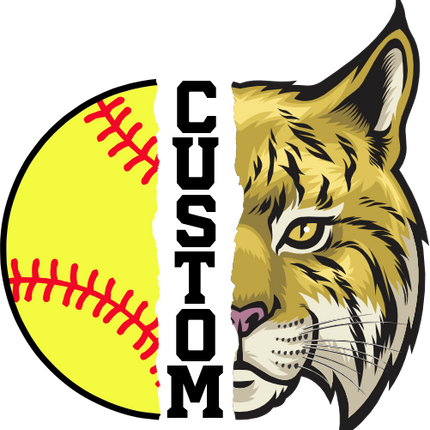 (145-1L-19) Wildcat Split Mascot Softball