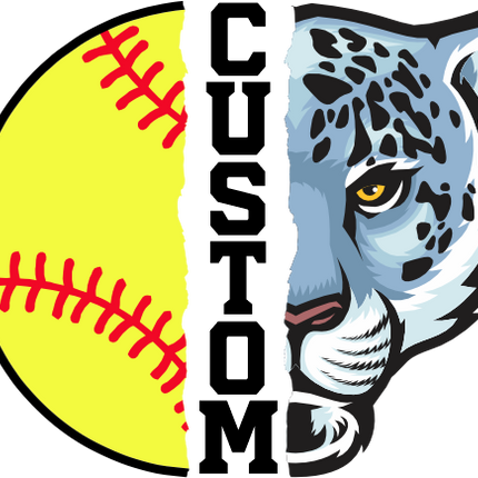 (145-1L-21) Snow Leopard Split Mascot Softball