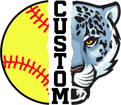 (145-1L-21) Snow Leopard Split Mascot Softball