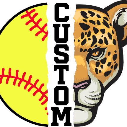 (145-1L-22) Leopard Split Mascot Softball