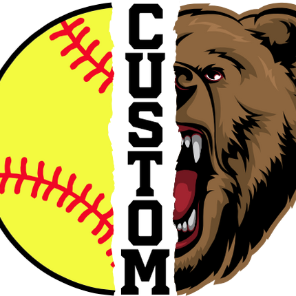 (145-1L-23) Bear Split Mascot Softball