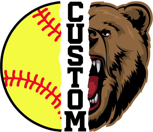 (145-1L-23) Bear Split Mascot Softball