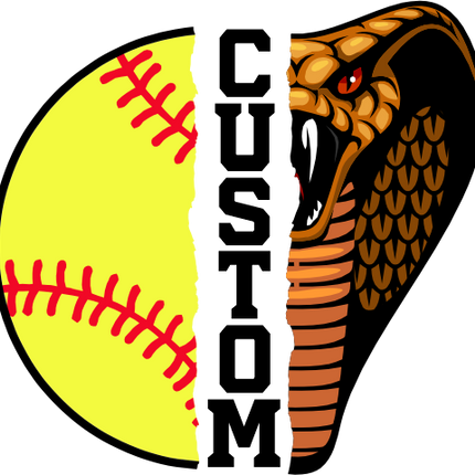 (145-1L-24) Cobra Split Mascot Softball