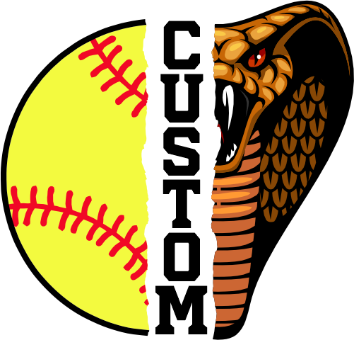 (145-1L-24) Cobra Split Mascot Softball