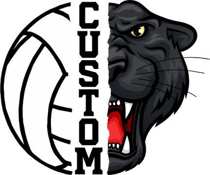 (145-1N-01) Panther Split Mascot Volleyball