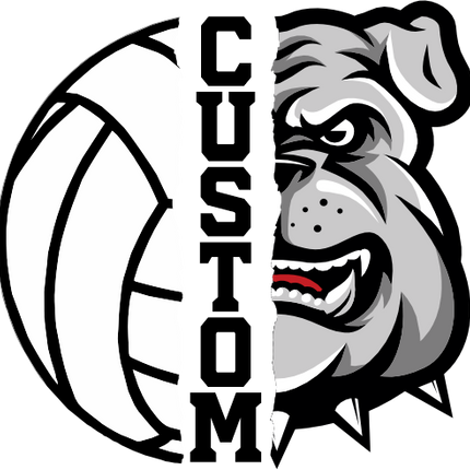 (145-1N-02) Bulldog Split Mascot Volleyball