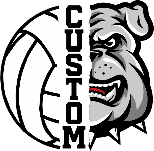 (145-1N-02) Bulldog Split Mascot Volleyball