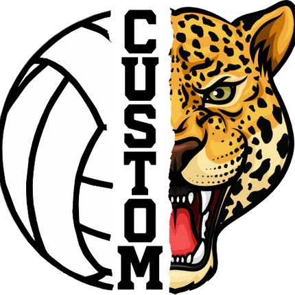 (145-1N-04) Leopard Split Mascot Volleyball