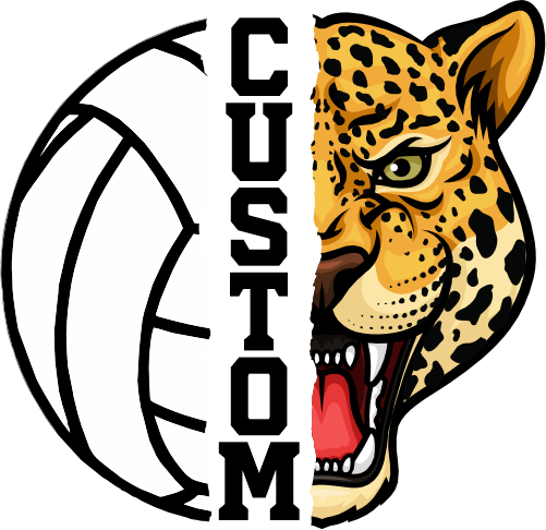 (145-1N-04) Leopard Split Mascot Volleyball