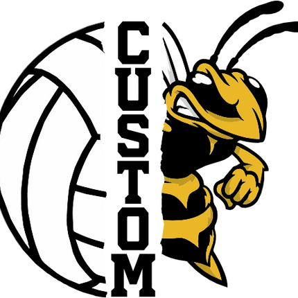 (145-1N-05) Yellow Jacket Split Mascot Volleyball