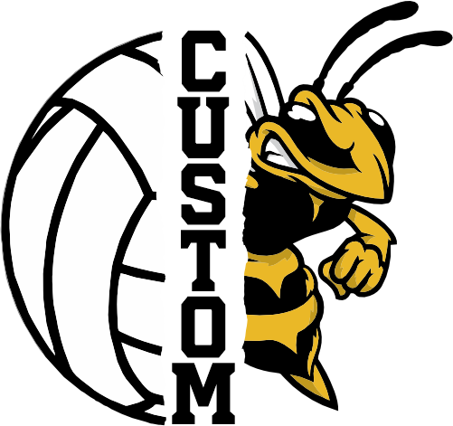 (145-1N-05) Yellow Jacket Split Mascot Volleyball