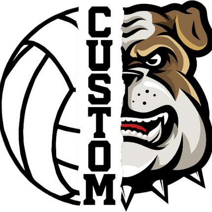 (145-1N-07) Bulldog Split Mascot Volleyball