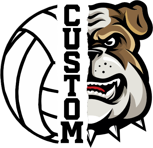 (145-1N-07) Bulldog Split Mascot Volleyball