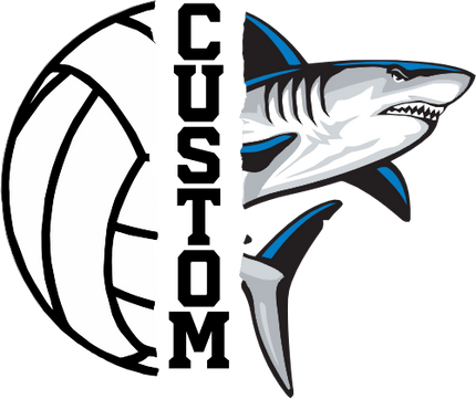 (145-1N-10) Shark Split Mascot Volleyball