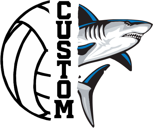 (145-1N-10) Shark Split Mascot Volleyball