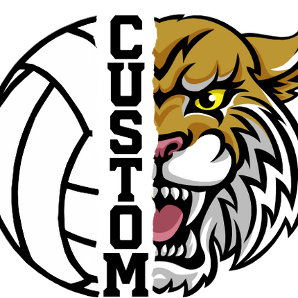 (145-1N-11) Wildcat Split Mascot Volleyball