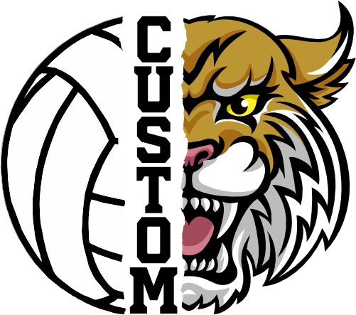 (145-1N-11) Wildcat Split Mascot Volleyball