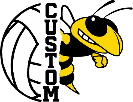 (145-1N-14-1) Yellow Jacket Split Mascot Volleyball