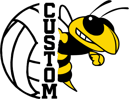 (145-1N-14-1) Yellow Jacket Split Mascot Volleyball