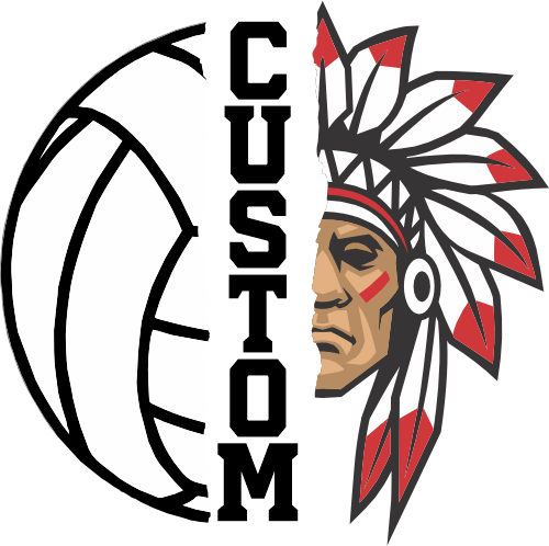 (145-1N-15-1) Native American Split Mascot Volleyball