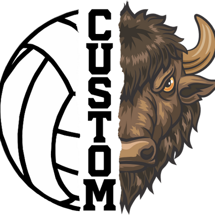 (145-1N-18) Buffalo Split Mascot Volleyball