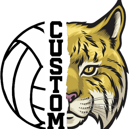 (145-1N-19) Wildcat Split Mascot Volleyball